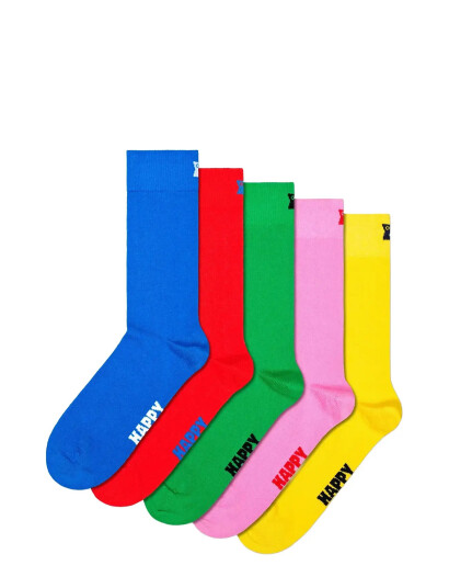 Happy Socks 5 Pack Solid Socks   Blue   41 46