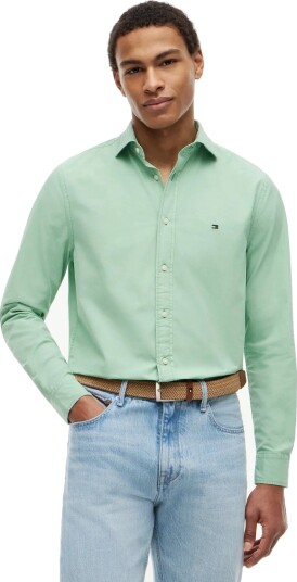 Tommy Hilfiger Gmd Poplin Semi Spread Rf Sht   Green   XL