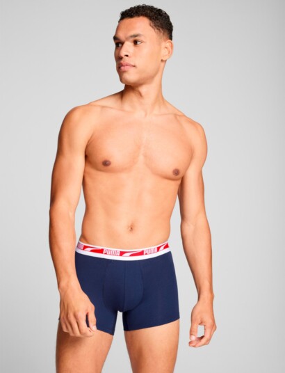 PUMA Puma Men Everyday Multi Logo Boxers   Navy   L