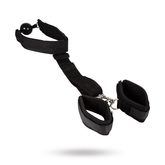 Ball Gag with Wrist Restraints - Black Ball Gag with Wrist Restraints - Black