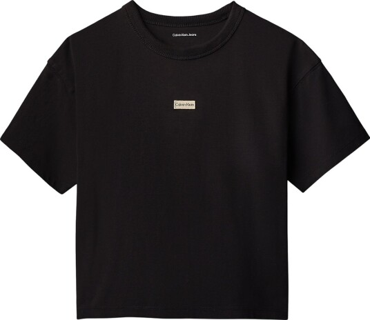 Calvin Klein T skjorte Brettet Logo Etikett CKBlack Calvin Klein 16 år 176 T skjorte Svart