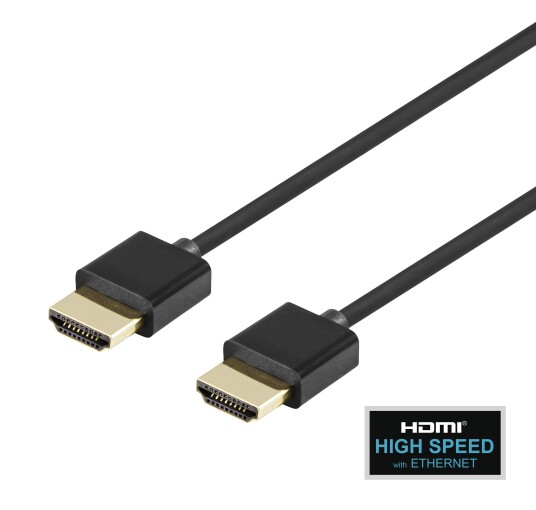 Deltaco Ultra-thin HDMI cable, 4K UHD, 1m, black