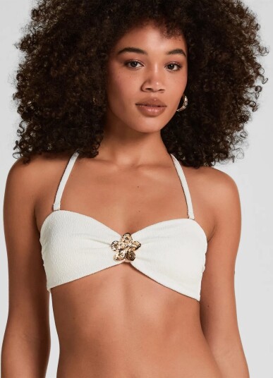 Hunkemöller Crinkle Bandeau   White   XL