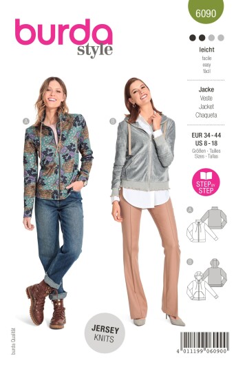 Burda 6090 - Jakke EUR: 34-44, US:8-18