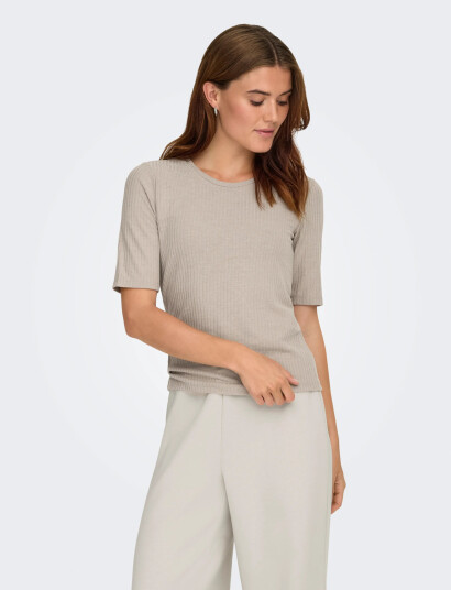 Only Play Onpseren On 2/4 Reg Rib Tee Noos - Beige - XL