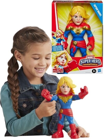 Avengers Super Hero Adventures Mega Mighties Captain Marvel poserbar figur 25 cm Avengers Super Hero Adventures Mega Mighties Captain Marvel poserbar figur 25 cm