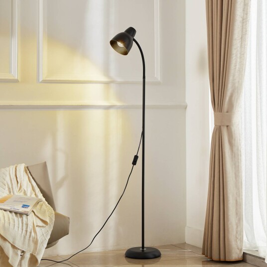 Lindby gulvlampe Tebbi svart metall høyde 150 cm