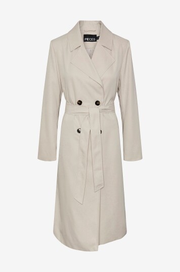 pieces Kåpe pcScarlett LS Trenchcoat Grå