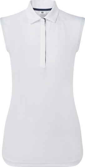 FootJoy Sleeveless Lisle Hvit Golf pologenser dame White Large