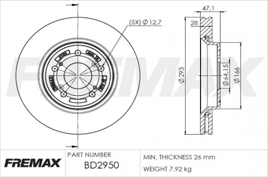 Bremseskive FREMAX BD-2950