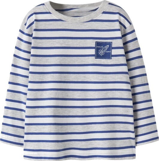 Name It Genser NmmKristian Light Grey Melange/Deep Ultramari Name It 4 år 104 Genser Blå Grå Hvit