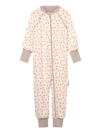 Geggamoja Bamboo Two Way Zip Pyjamas   Beige   74/80