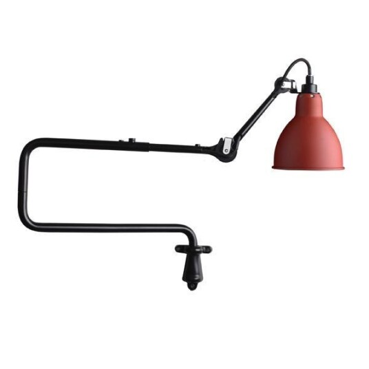 Lampe Gras N303 Vegglampe Matt Sort & Rød