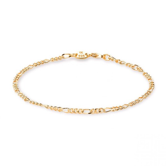 IX Studios Figaro Armbånd 22 kt. Gullforgylt sølv DMVFG060GD18 - Unisex - 925 sterling silver IX Studios Figaro Armbånd 22 kt. Gullforgylt sølv DMVFG060GD18 - Unisex - 925 sterling silver