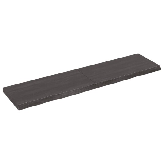 vidaXL Vegghylle m?rkegr? 120x30x4 cm behandlet heltre eik