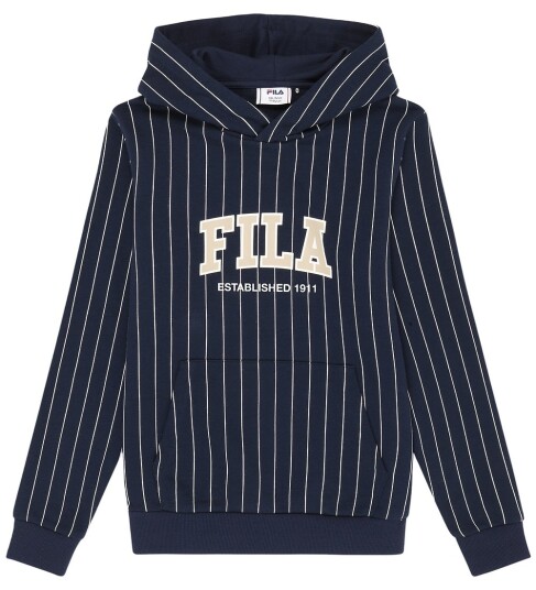 FILA Rifredi Relaxed Graphic Pinstriped Hoodie Navy 134 140 FILA Rifredi Relaxed Graphic Pinstriped Hoodie Navy 134 140