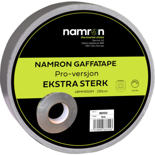 Namron gaffatape 48mmx50m grå Pro - 88100