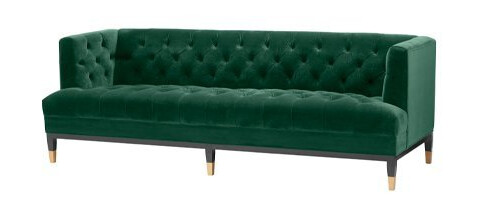 Castelle sofa roche dark green velvet