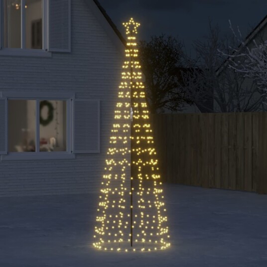 vidaXL Juletre lyskjegle med pigger 570 LED varmhvit 300 cm