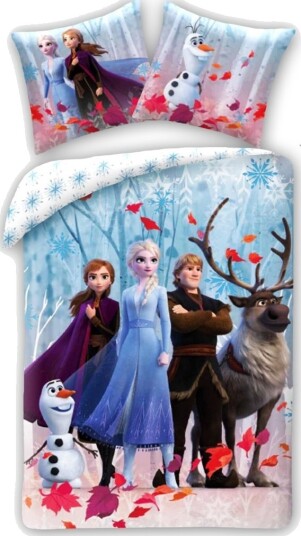 Disney Frost Sengetøy Med Elsa Anna Kristoffer Olaf & Sven