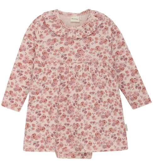Minymo Kjolebody I/e Rib Peach Wip 56 Langermet Body Rosa