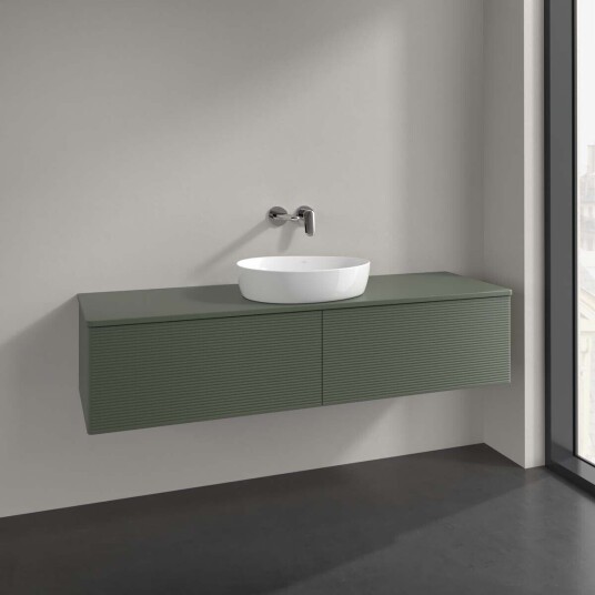 Villeroy & Boch  Antao Servantskap med 2 skuffer 160x50x36 cm u/lys Grønn Matt