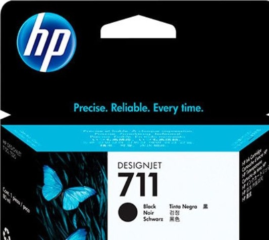 Hp 711 - 80 Ml - Svart - Original - Blekkpatron - For Designjet T100, T120, T120 Eprinter, T125, T130, T520, T520 Eprinter, T525, T530