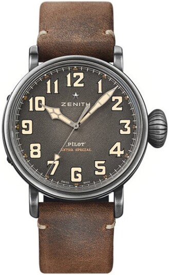Zenith Herreklokke 11.2430.679 21.C801 Pilot Grå/Gummi Ø40 mm