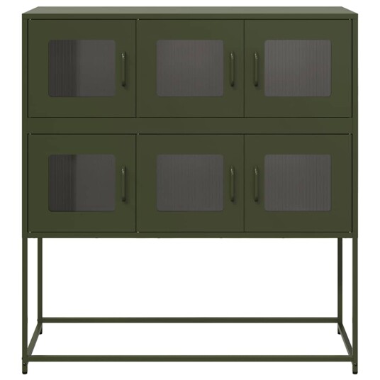 Skjenk olivengrønn 100,5x39x107 cm kaldvalset stål 8721158372604