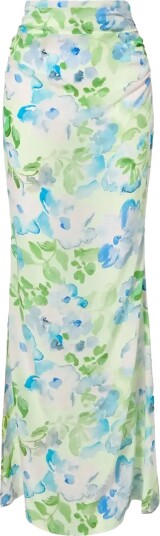 Malina | Laurel Ruched Chiffon Maxi Skirt | 40