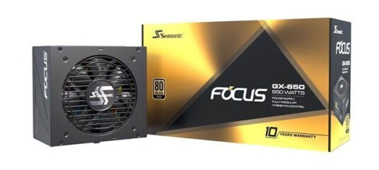 Seasonic Focus GX 650 Strømforsyning (PSU) - 650 Watt - 120 mm - 80 Plus Gold sertifisert