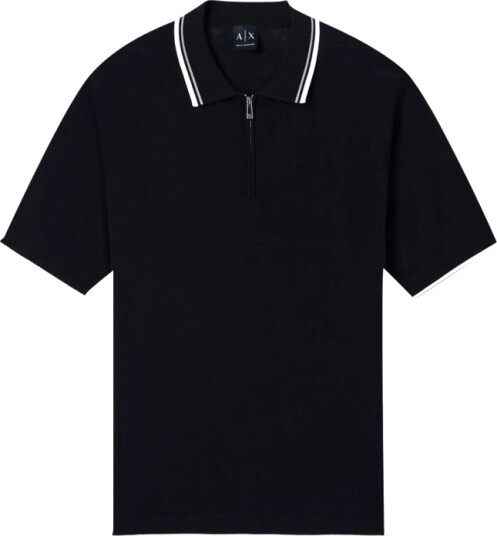 Armani Exchange Knit Polo Black M Armani Exchange Knit Polo Black M