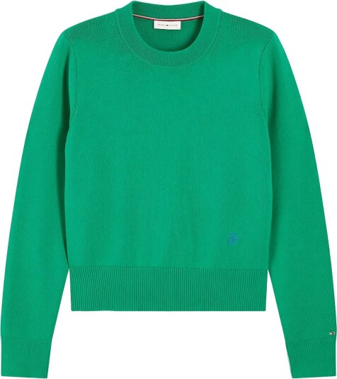 Tommy Hilfiger Co Full Needle C Nk Swt Green S