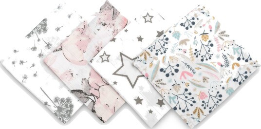 Sensillo Musselinklede 35x35 cm Rosa 4 Pk