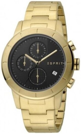 Esprit Herreklokke ES1G108M0095 Sort/Gulltonet stål Ø42 mm Esprit Herreklokke ES1G108M0095 Sort/Gulltonet stål Ø42 mm