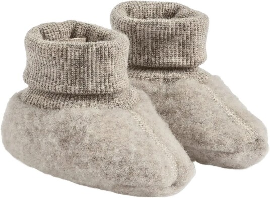 Wheat | Wool Fleece Booties Lei | M