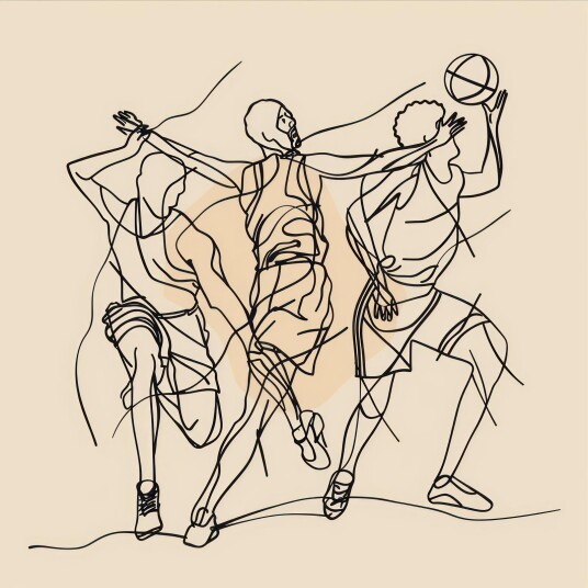 Namly Design Plakat Basketball Linjekunst POSTERSQUARE2PDRWS