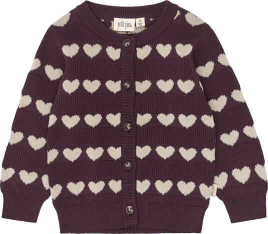 Petit Piao Ppelia Knit Cardigan Burgundy 98