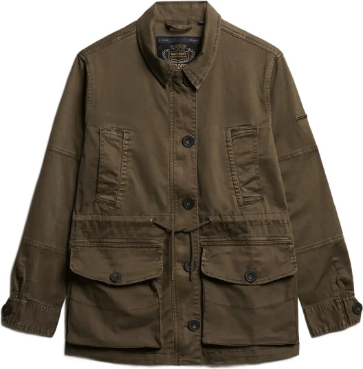Superdry Dropped Waist Jacket   Khaki green   6