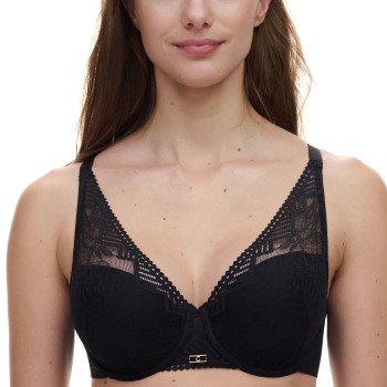 Chantelle BH Origins Lace Lightweight Plunge Bra Svart nylon D 70 Dame
