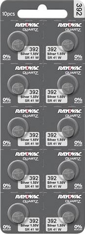 Rayovac silver SR41/392 1,55V batterier 10 stk