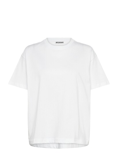 Weekday Relaxed Boxy Cotton T Shirt White XXS Weekday Relaxed Boxy Cotton T Shirt White XXS
