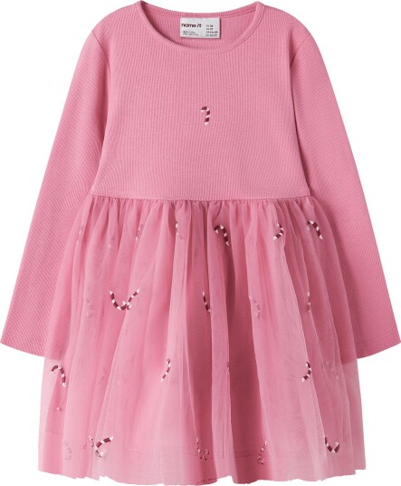 Name It Nmfveross Ls Tulle Dress WILD ROSE 98
