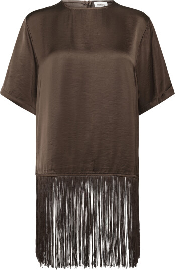 Soaked Slverona Fringe Blouse Brown XL