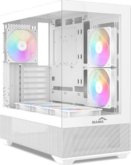 SAMA V40 ATX Mid Tower Hvit V40-WHADA6X1-GL SAMA V40 ATX Mid Tower Hvit V40-WHADA6X1-GL
