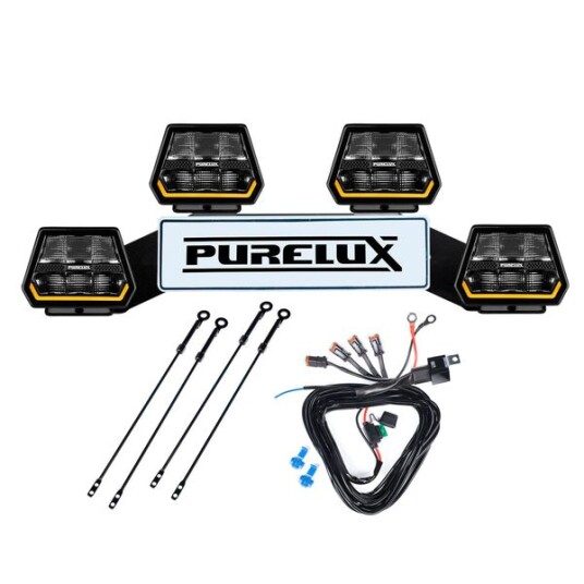 Ekstralys PURELUX Panther 5   Rund / 15 cm / 90W 4 stk   Komplett pakke WRC