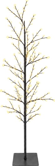 vidaXL Mikro bjørkejuletre Svart 150 cm Stål 360 LED-lys