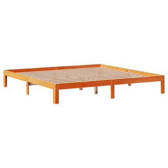 Sengeramme uten madrass voksbrun 180x200 cm heltre furu 3306809