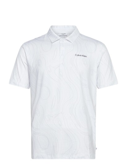 Calvin Klein Golf Marble Print Polo White L