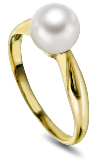 Pan Jewelry, Ring i 585 gult gull med kultivert ferskvannsperle